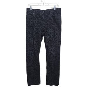 LRL Ralph Lauren Pants Womens Size 10 Petite Raised Velour Floral Design (861)